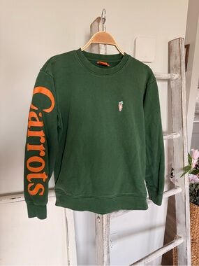 Anwar Carrots Men's Green Sweatshirt Graphic Crew Neck Small
